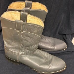 Vintage Justin Roper Boot in Slate Grey Genuine Leather 11D